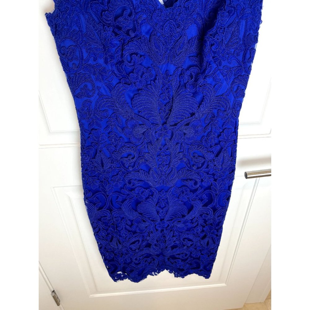 Tadashi Shoji Royal Blue Lace Midi Dress - Picture 4 of 12